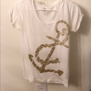 SOLD Gold anchor tee jcrew